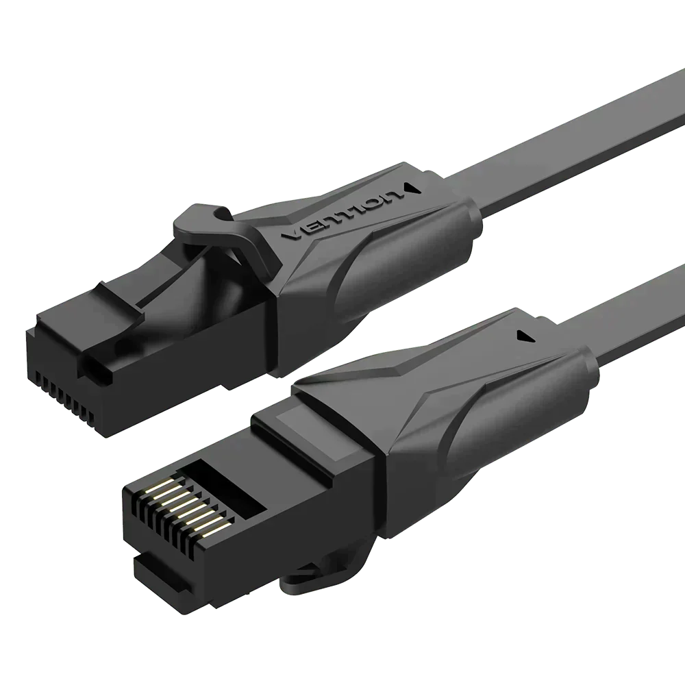 VEN-IBABH - Vention Flat CAT6 UTP Patch Cord Cable 2M Black