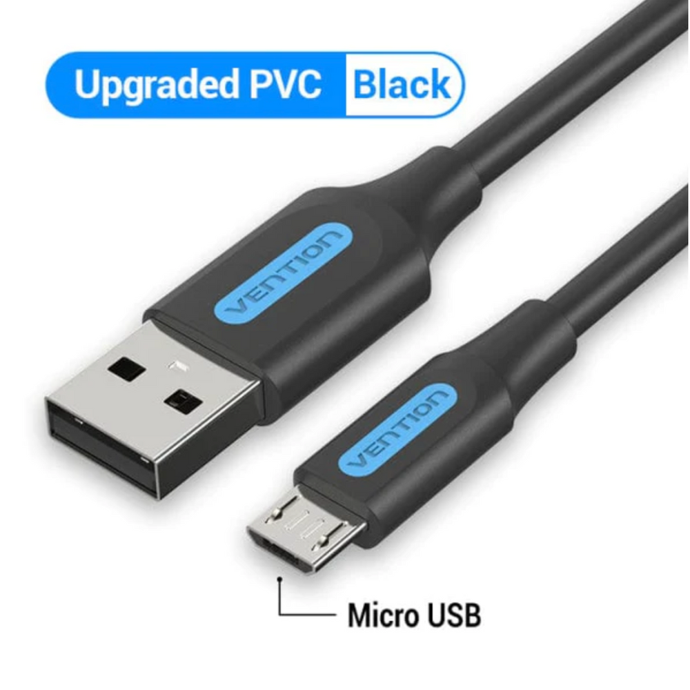 VEN-COLBH - Vention USB 2.0 A Male to Micro-B Male 3A Cable 2M Black