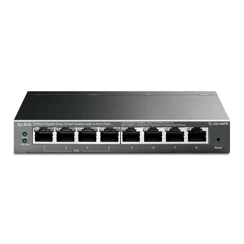 TL-SG108PE - TP-LINK SG108PE 8-Port Gigabit Easy Smart Switch with 4-Port PoE