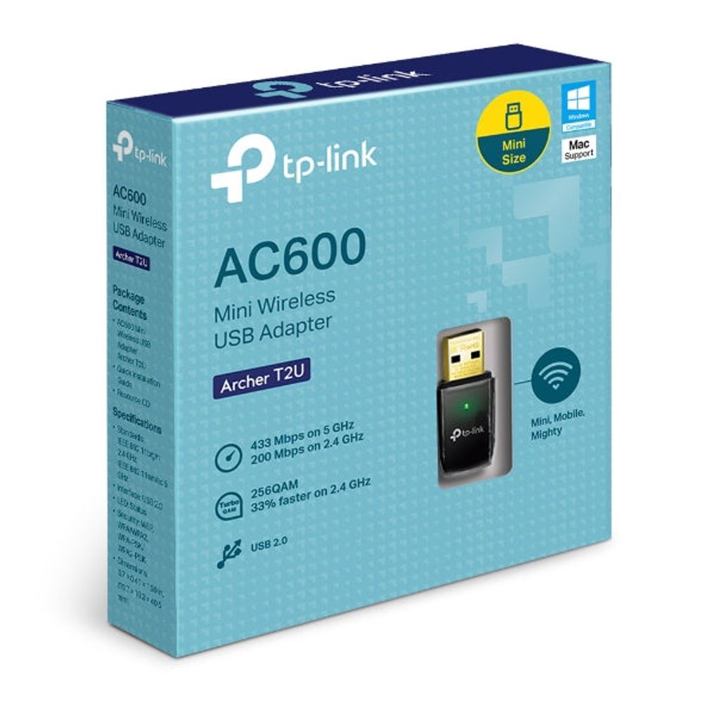 TL-ARCHERT2U - TP-Link AC600 Wireless Dual Band USB Adapter Archer T2U