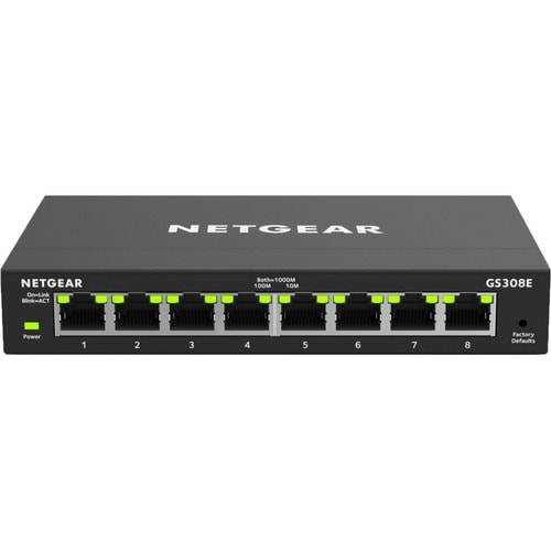 Netgear GS308E Ethernet Switch - 8 Ports - Manageable - 2 Layer Supported