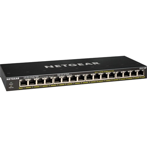 Netgear GS316P Ethernet Switch - 16 Ports - 2 Layer Supported