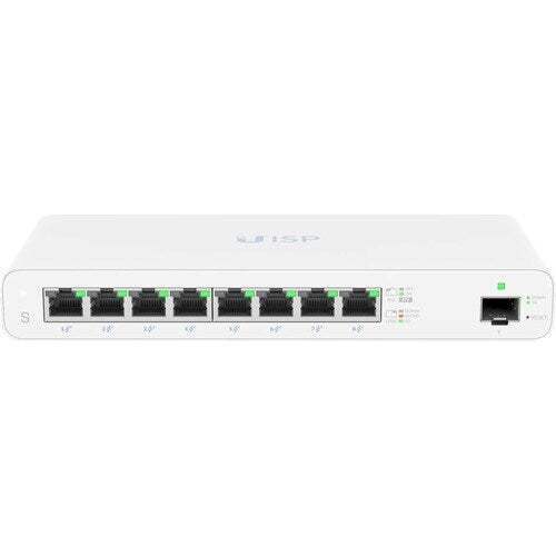 UISP-S - Ubiquiti UISP Switch - 8 Ports - Manageable - Gigabit Ethernet - 10/100/100