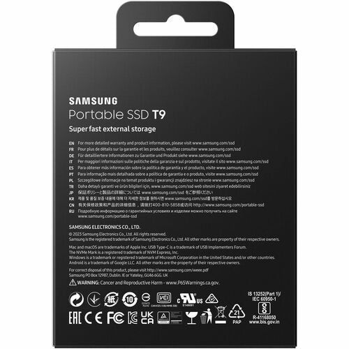 MU-PG4T0B/WW - Samsung T9 4 TB Portable Rugged Solid State Drive - External - PCI Exp