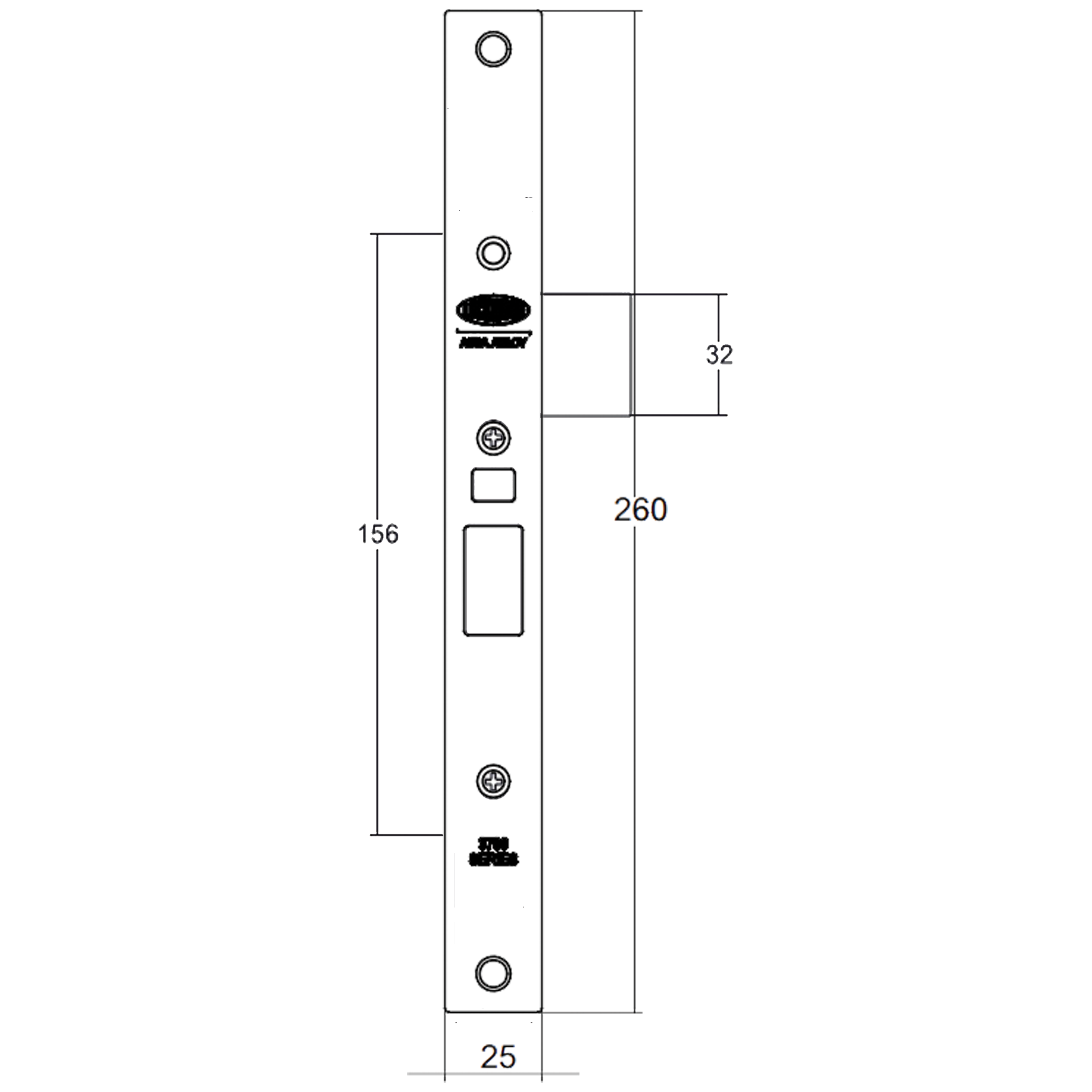 6782CTXNZSS - Lock 38mm Backset to Suit Cortex Escutcheons NZ Stainless Steel