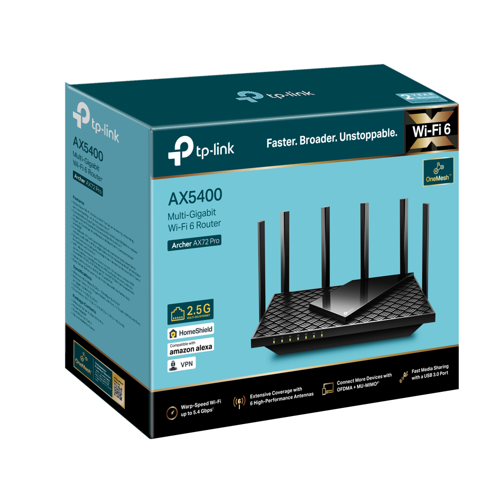 TL-ARCHERAX72PRO - TP-Link ARCHER AX72 PRO AX5400 Dual-Band Wi-Fi 6 Router