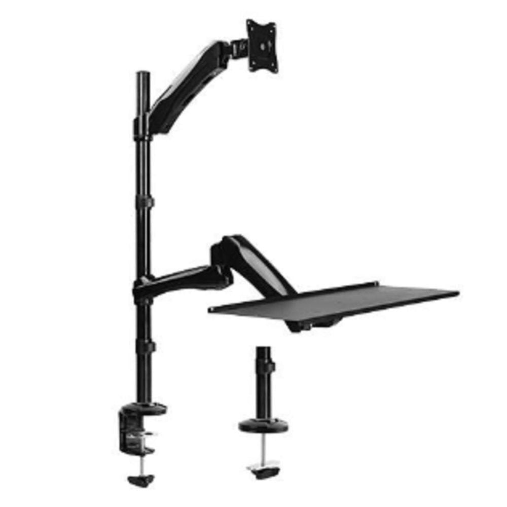 BT-DWS01-C02 - Bracom Single Monitor Sit-Stand Workstation. Fit for most 13"-27" LCD monitors and screens