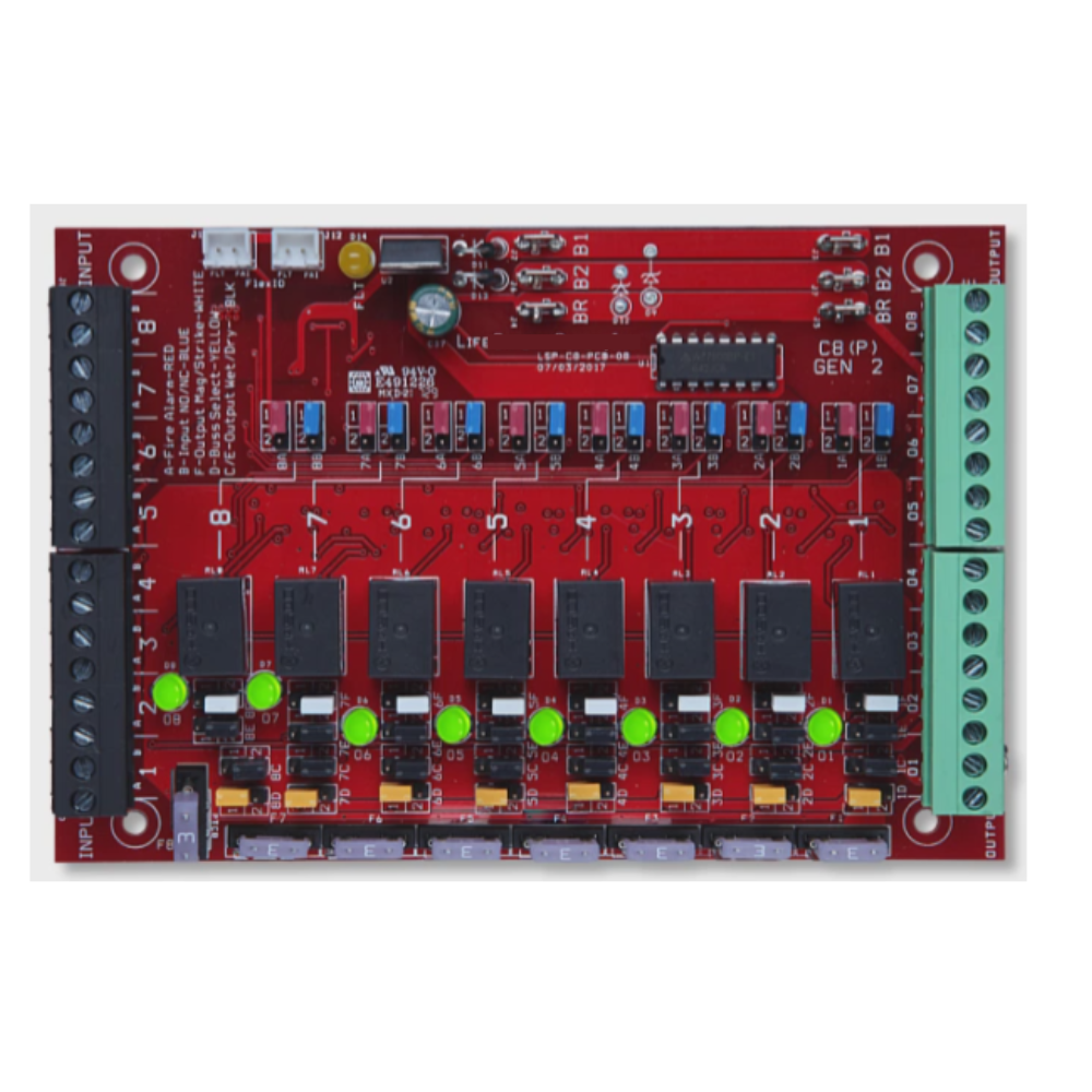 FPAC-BC8 - FERN360 8 Out Lock distribution module, fused at 3A per Output, each Output selectable for FAI, failsafe, failsecure, Bus1 or Bus2