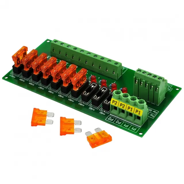 Fuse-Mod10-xA - AC/DC 5~32V Panel Mount 10 Position Power Distribution Fuse Module