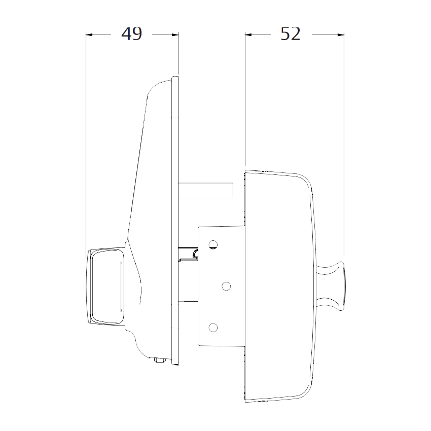 L001T-1K1CPDP - Lockwood Touch Electronic Deadlatch - with 2 Cards