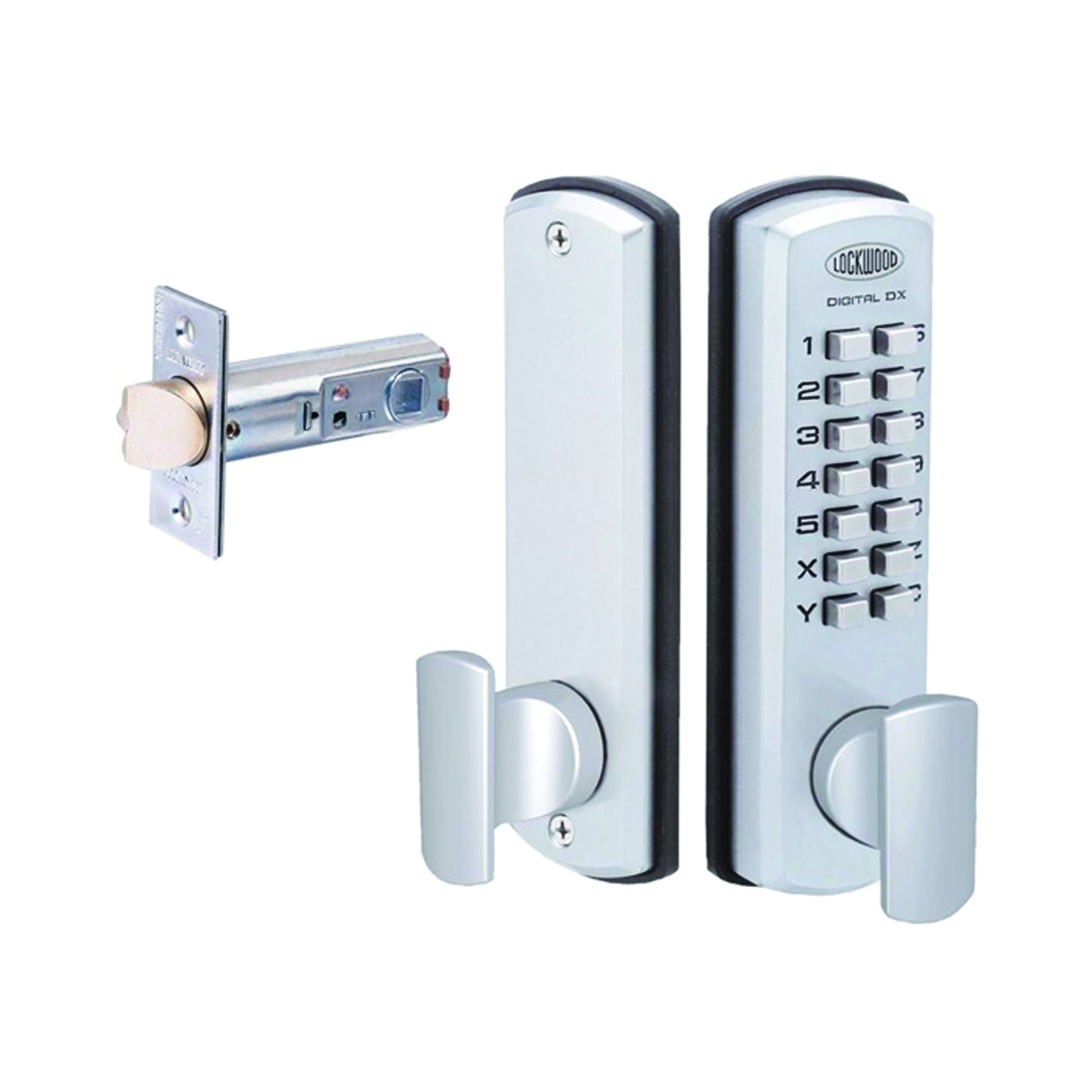 Lockwood 530DX Mechanical Digital Tubular Latch Lock 530DX Mechanical Digital Lock - Satin Chrome Pearl SP