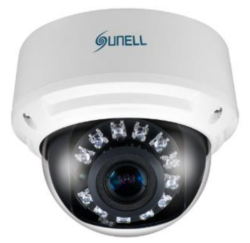 Sunell - 2MP IR Vandal dome, 2.8-12mm lens, 12VDC/PoE, 15-25m IR