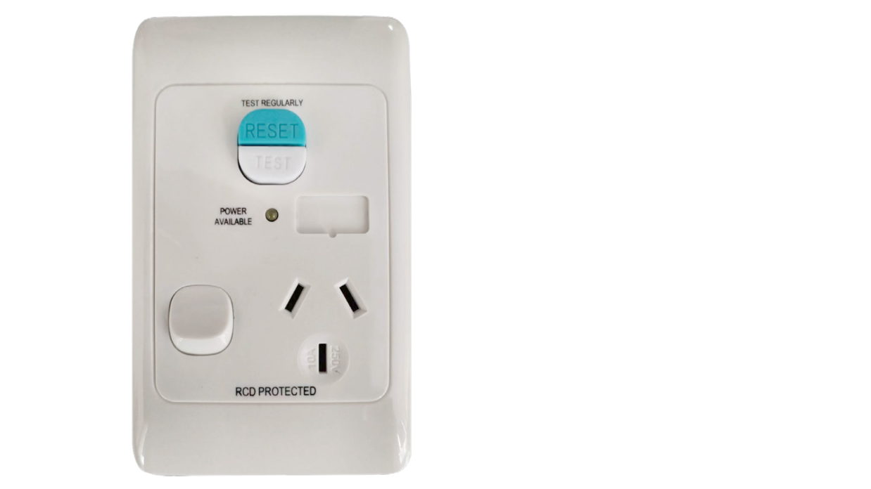 Socket Outlets Switched 10 Amp 250Va.c. with Residual Current Device (RCD) 230- 240Va.c. 20 Amp 10mA or 30mA