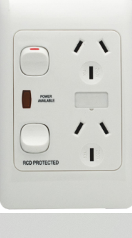 OM Series – Horizontal/Vertical Double Socket Outlets Switched 10/15 Amp 250V a.c. White - Horizontal Vertical Double Socket Outlets