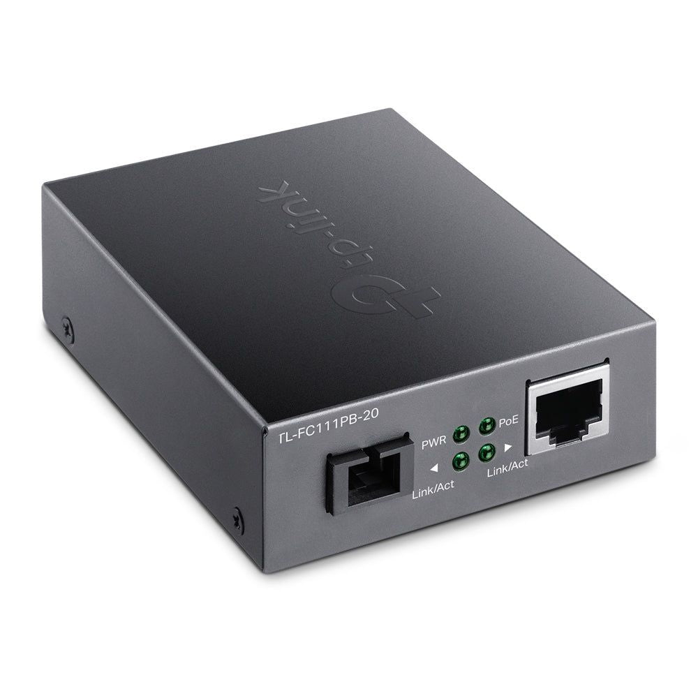 TL-FC111PB-20 - TP-Link TL-FC111PB-20 10/100Mbps WDM Media Converter with 1-Port PoE