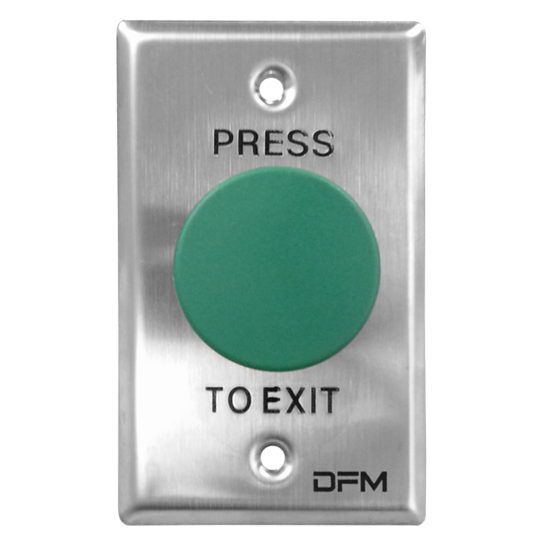 AEL2220 - Stainless steel exit push button with mushroom green push button. NO/NC contacts