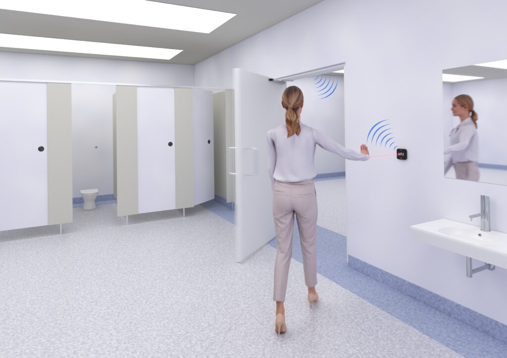 Hotron AerWave - Hygienic, touchless and wireless automatic door activation switch & RX