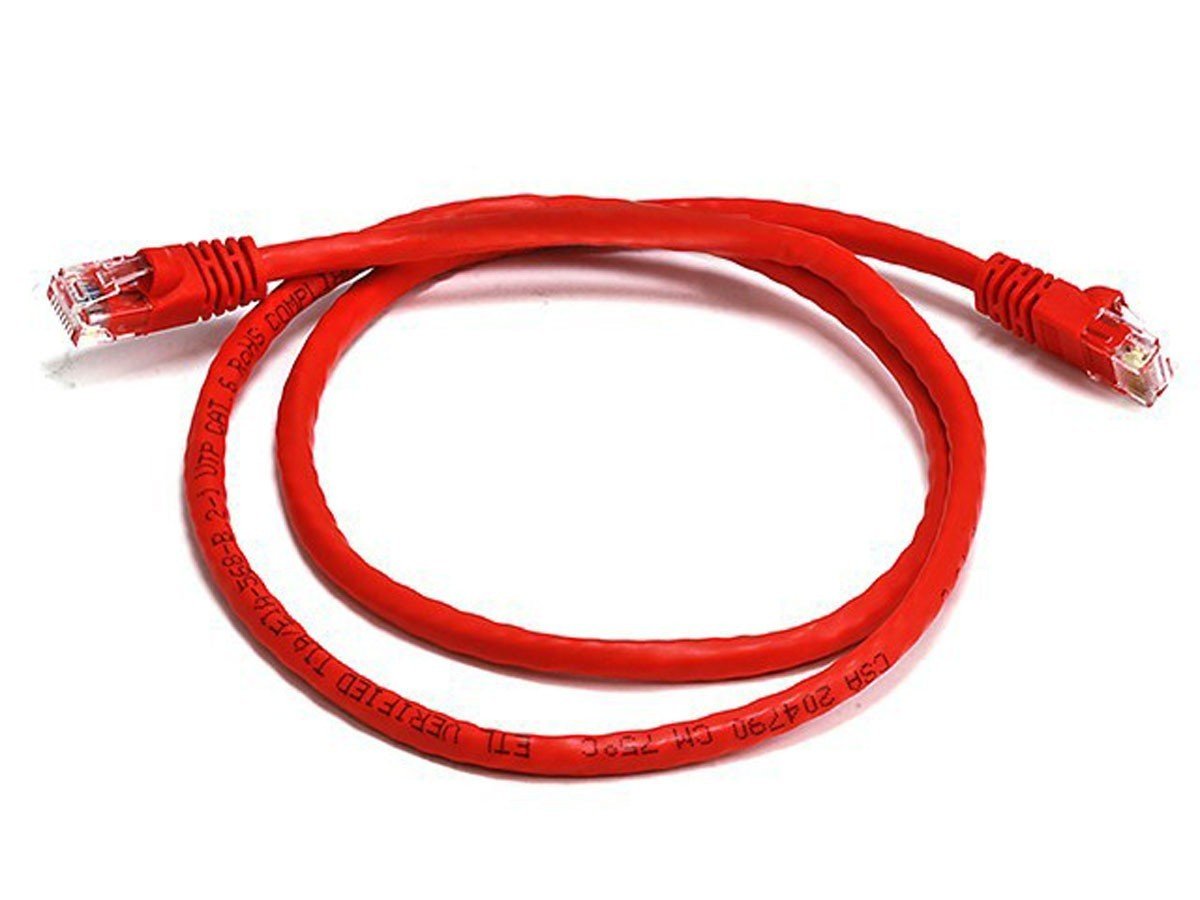 PL6A-0.25RD - Cat 6a UTP Ethernet Cable, Snagless - 0.25m (25cm) Red