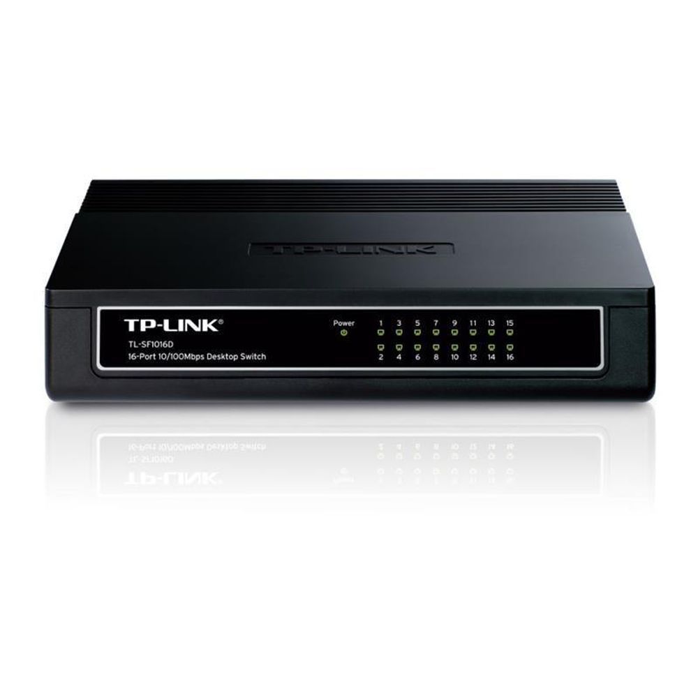 TL-SF1016D - TP-Link 16 Port 10/100M Desktop Switch, Plastic Case