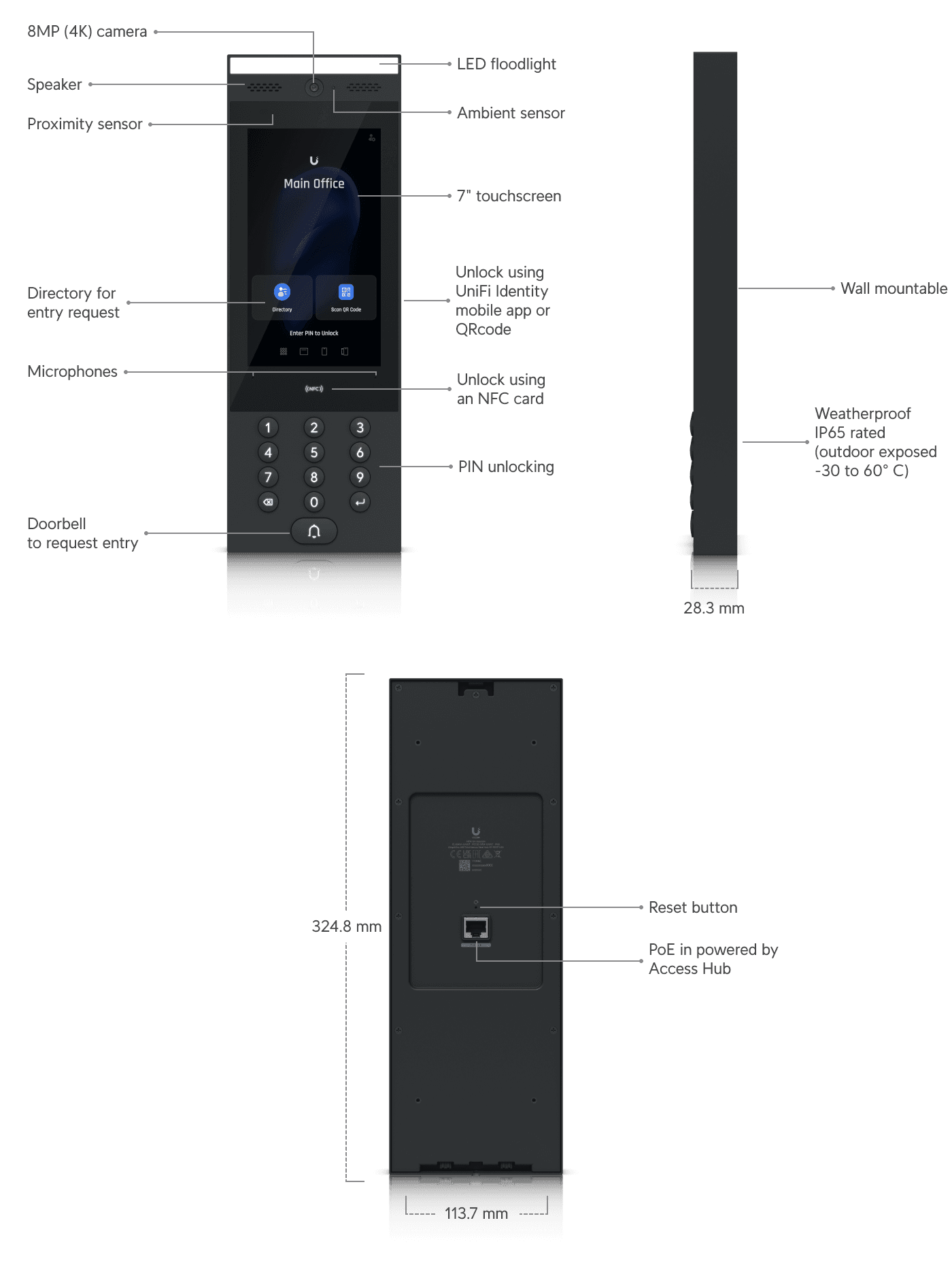 UA-INTERCOM - Ubiquiti indoor/outdoor intercom terminal