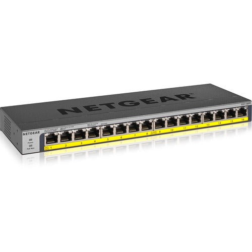 Netgear GS116PP-100AJS 16-Port PoE/PoE+ Gigabit Ethernet - 16 Ports - Gigabit Ethernet