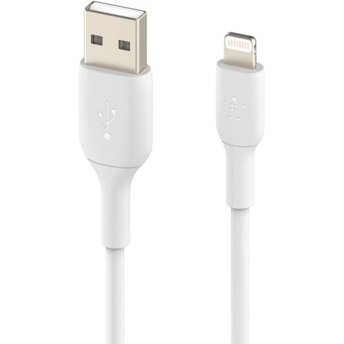 CAA001BT2MWH - Belkin Lightning/USB Data Transfer Cable - 2 m Lightning/USB Data Transfer Cable for Notebook, Power Bank, iPhone, iPad, iPad Pro