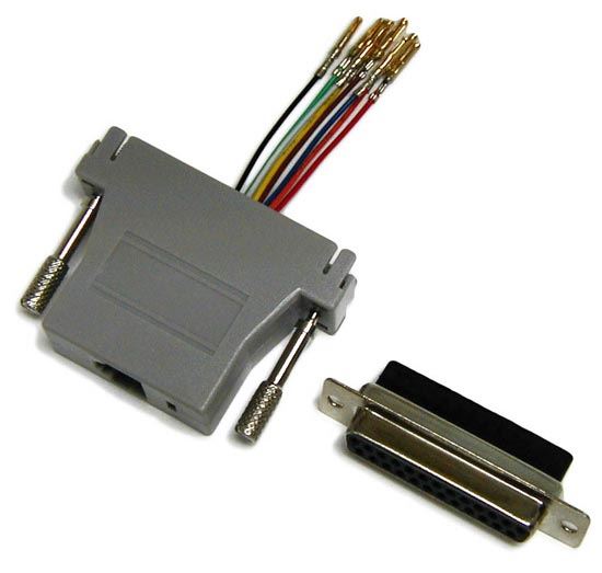 A-D25FRJ45 - Dynamix DB25 Female to RJ45 Adaptor (8 Wire). Colour Black.