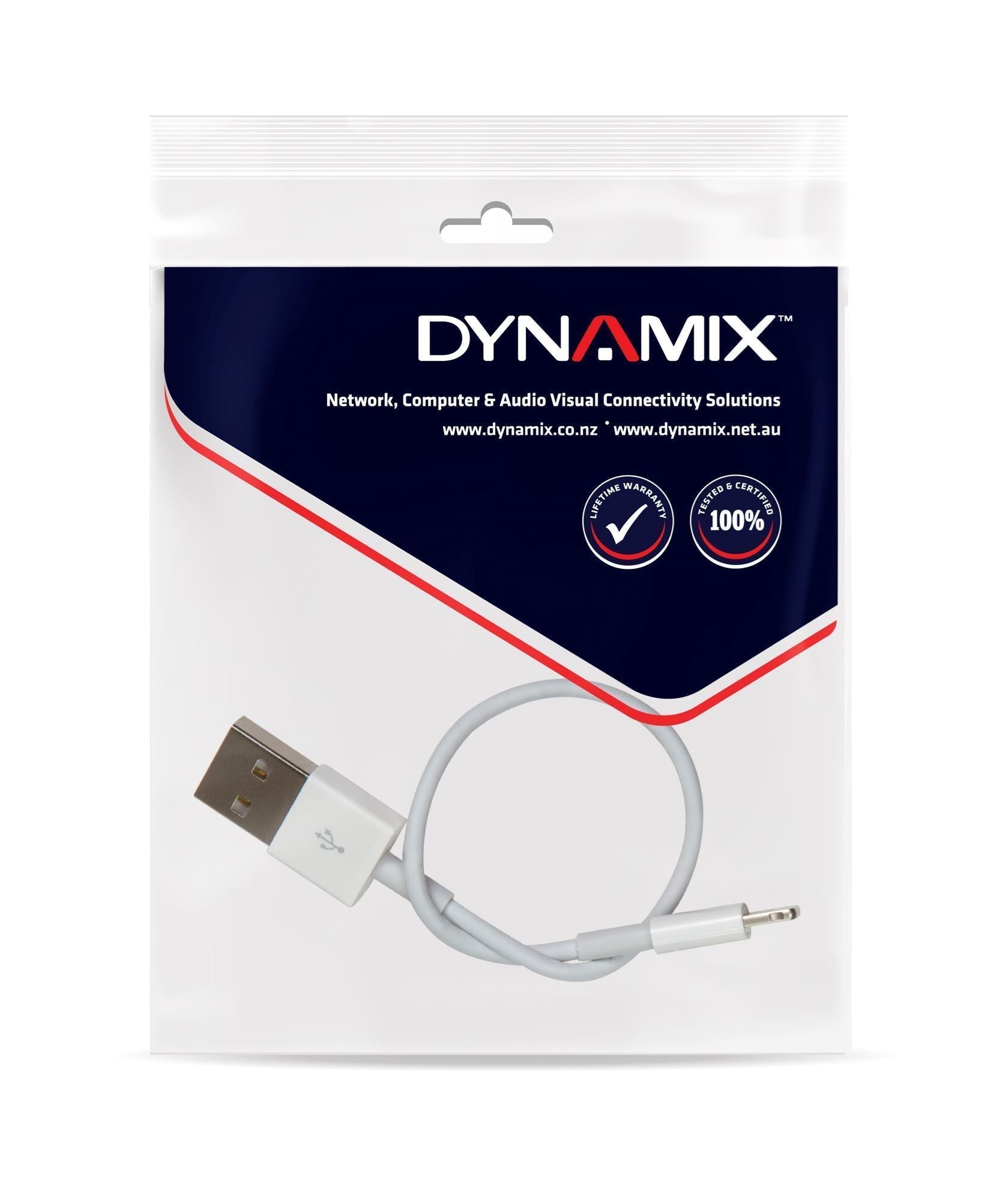 C-IP5-2 - Dynamix 2m USB-A to Lightning Charge & Sync Cable. For Apple