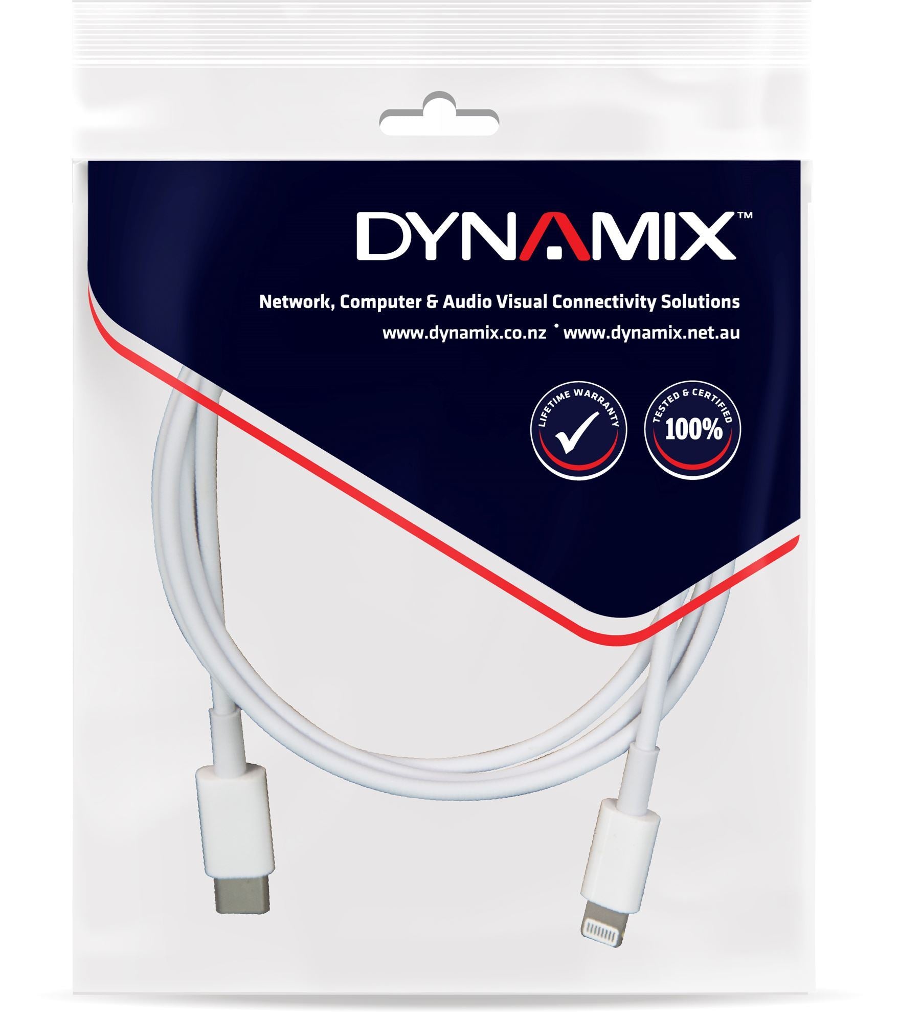 C-IP5C-1 - Dynamix 1m USB-C to Lightning Charge & Sync Cable. For Apple