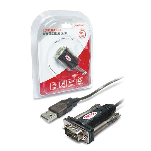 BF-810Y - Unitek 1.5m USB-A to Serial DB9 RS232 Cable. Windows 10 Compatible.