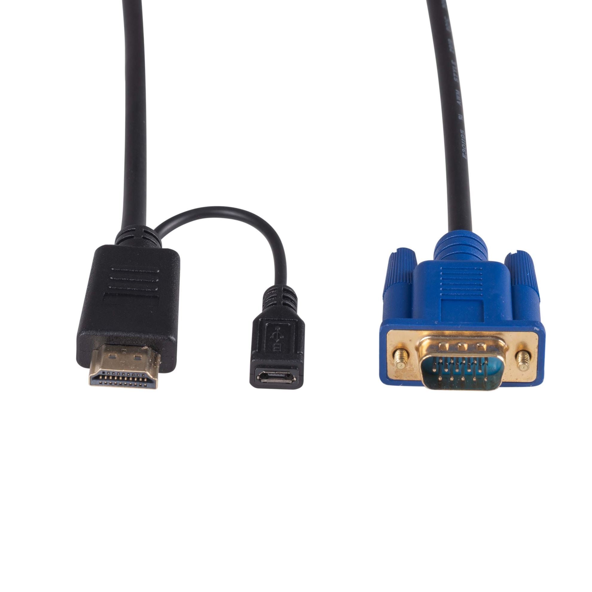 C-HDMIVGA-2M C-HDMIVGA-2M Dynamix 2m HDMI to VGA Cable, Includes Micro USB Female. Optional