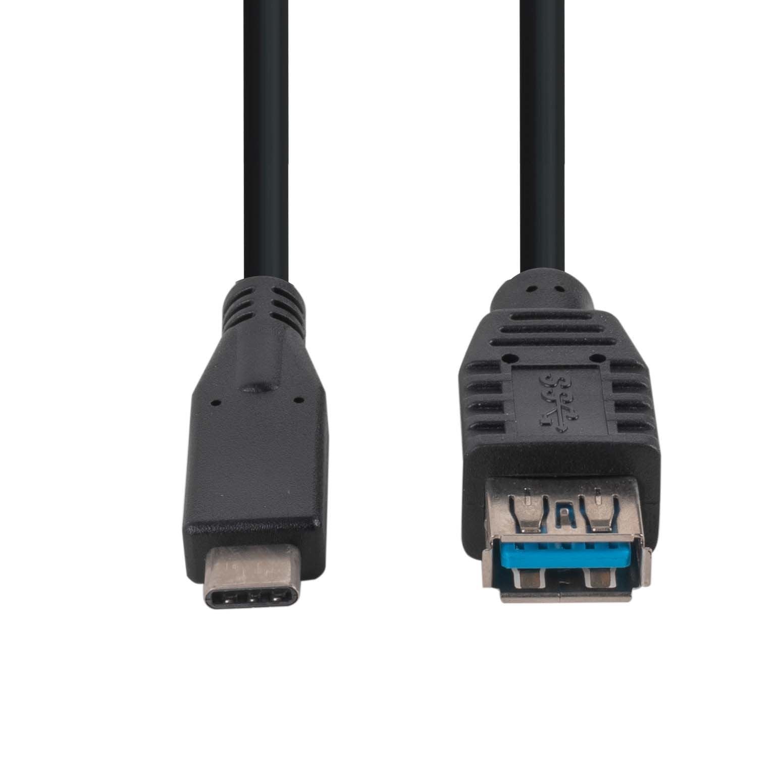 C-U3.1CAF-2 - Dynamix 2M, USB 3.1 USB-C Male to USB-A Female Cable. Black Colour.