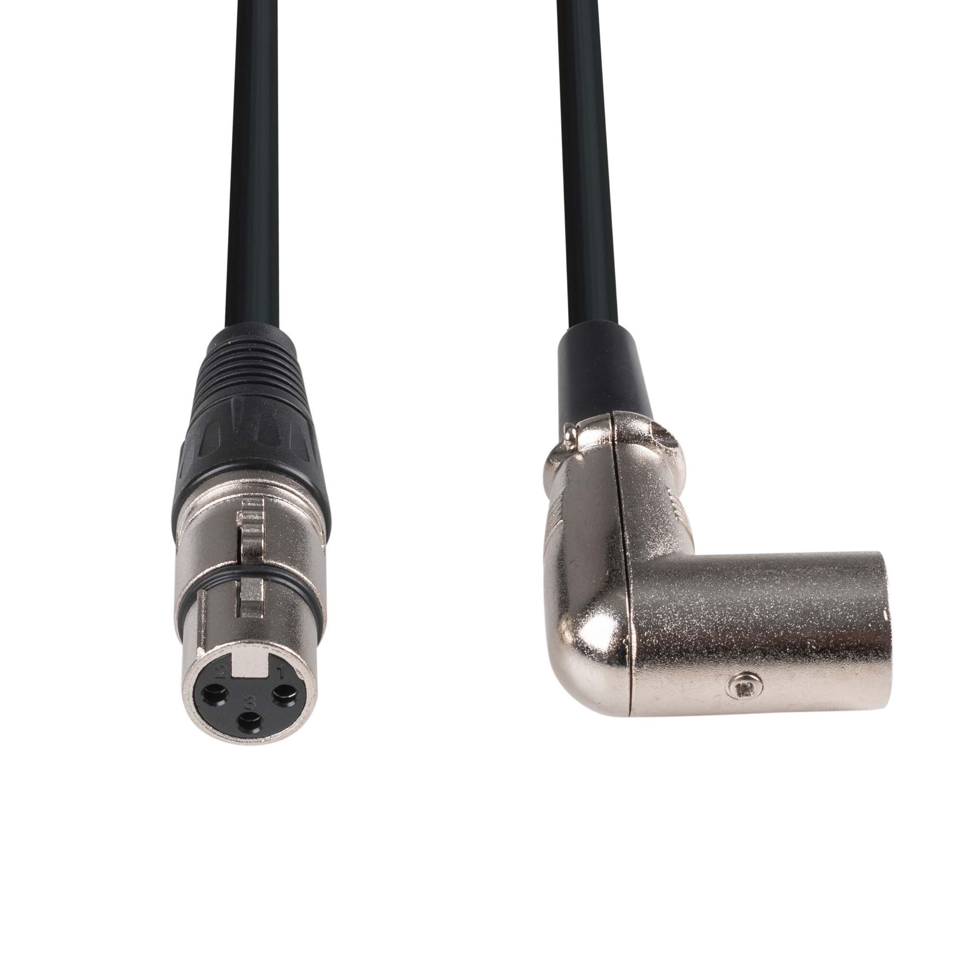 C-XLR3RA-2 - Dynamix 2m XLR 3-Pin Right Angled Male to 3-Pin Female Balanced