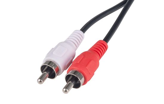 CA-2RCA-15 - Dynamix 15m RCA Audio Cable 2 RCA to 2 RCA Plugs, Coloured Red &