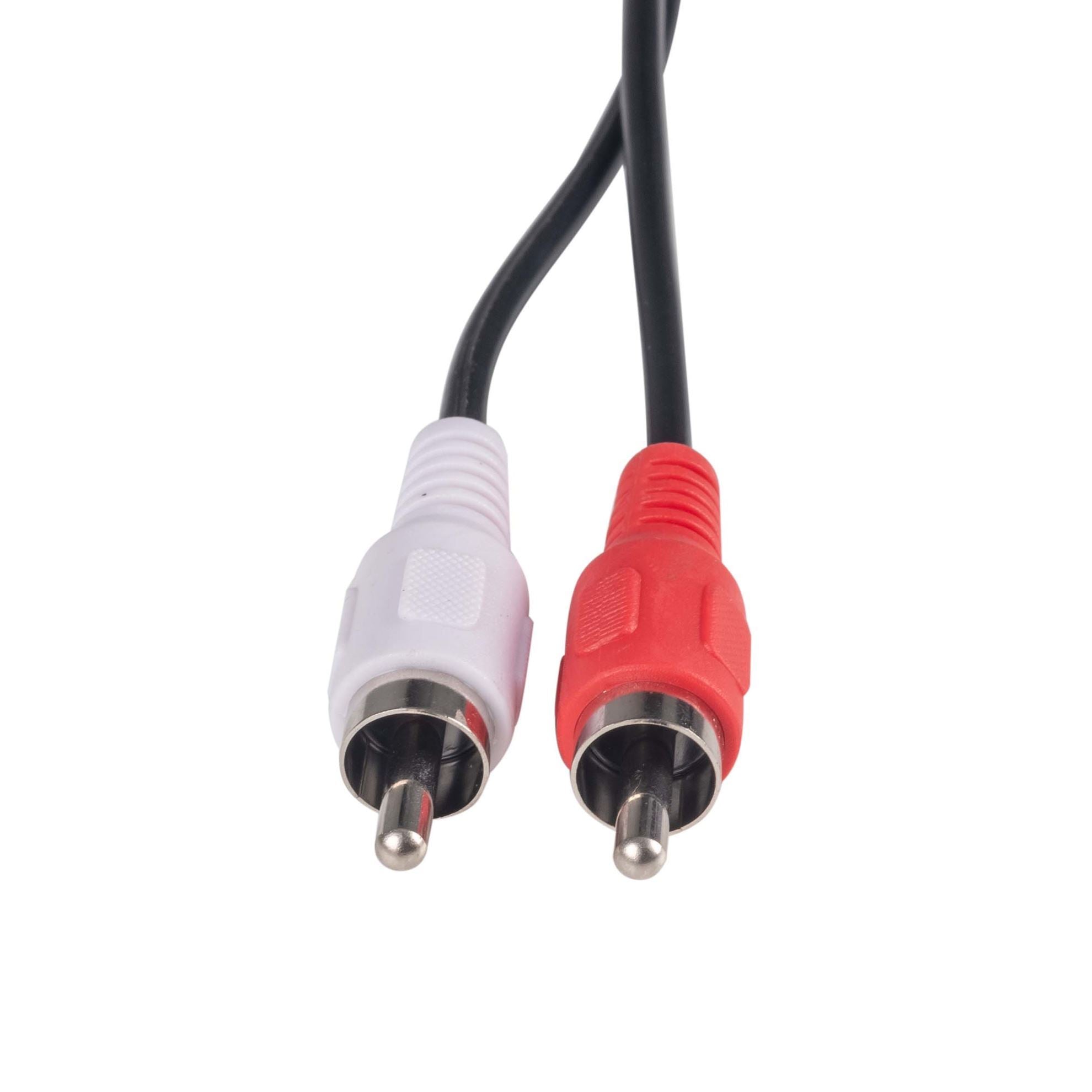 CA-2RCA-15 - Dynamix 15m RCA Audio Cable 2 RCA to 2 RCA Plugs, Coloured Red &