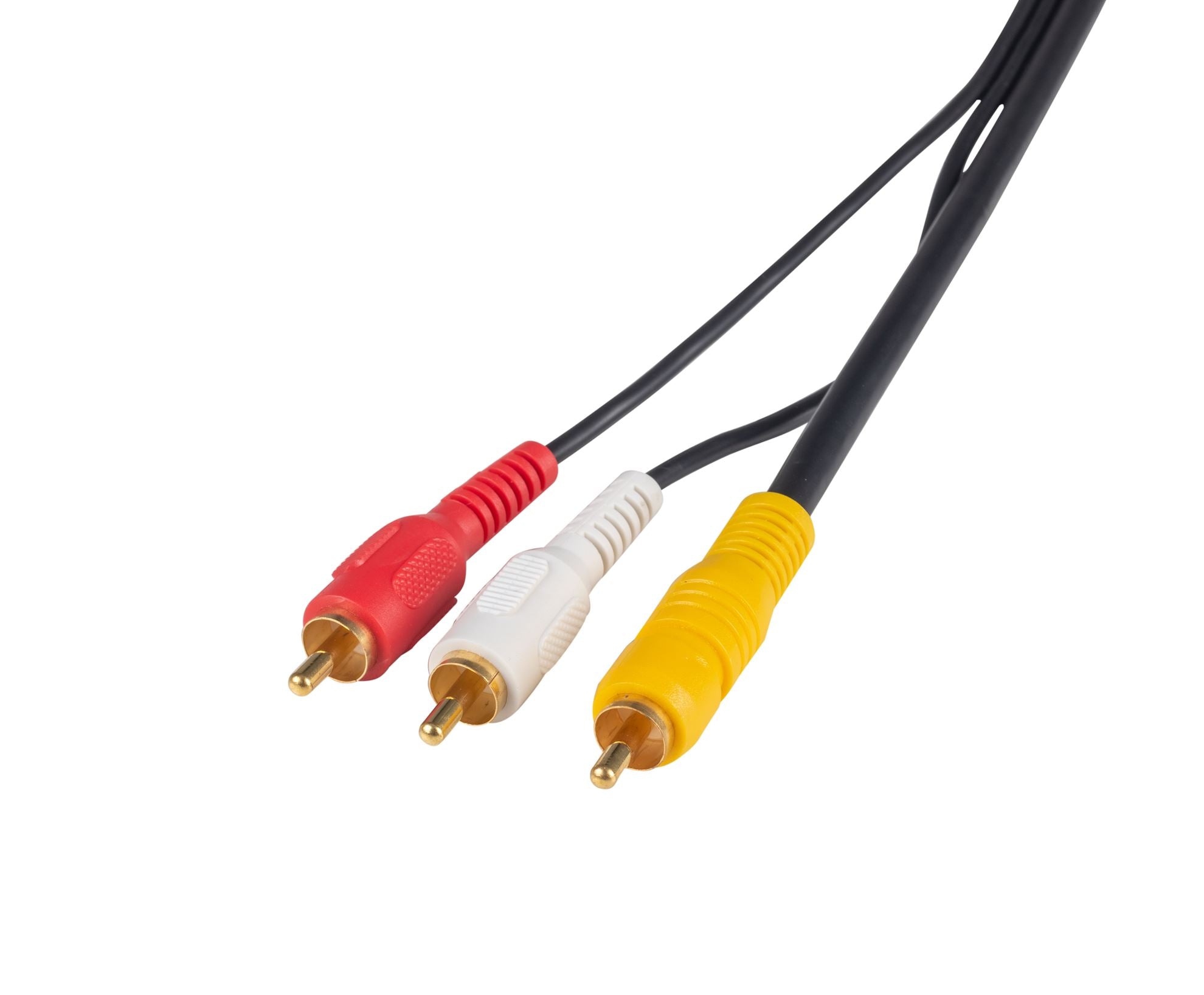 CA-3RCAV-2 - Dynamix 2m RCA Audio Video Cable, 4 to 3 RCA Plugs. Yellow RG59