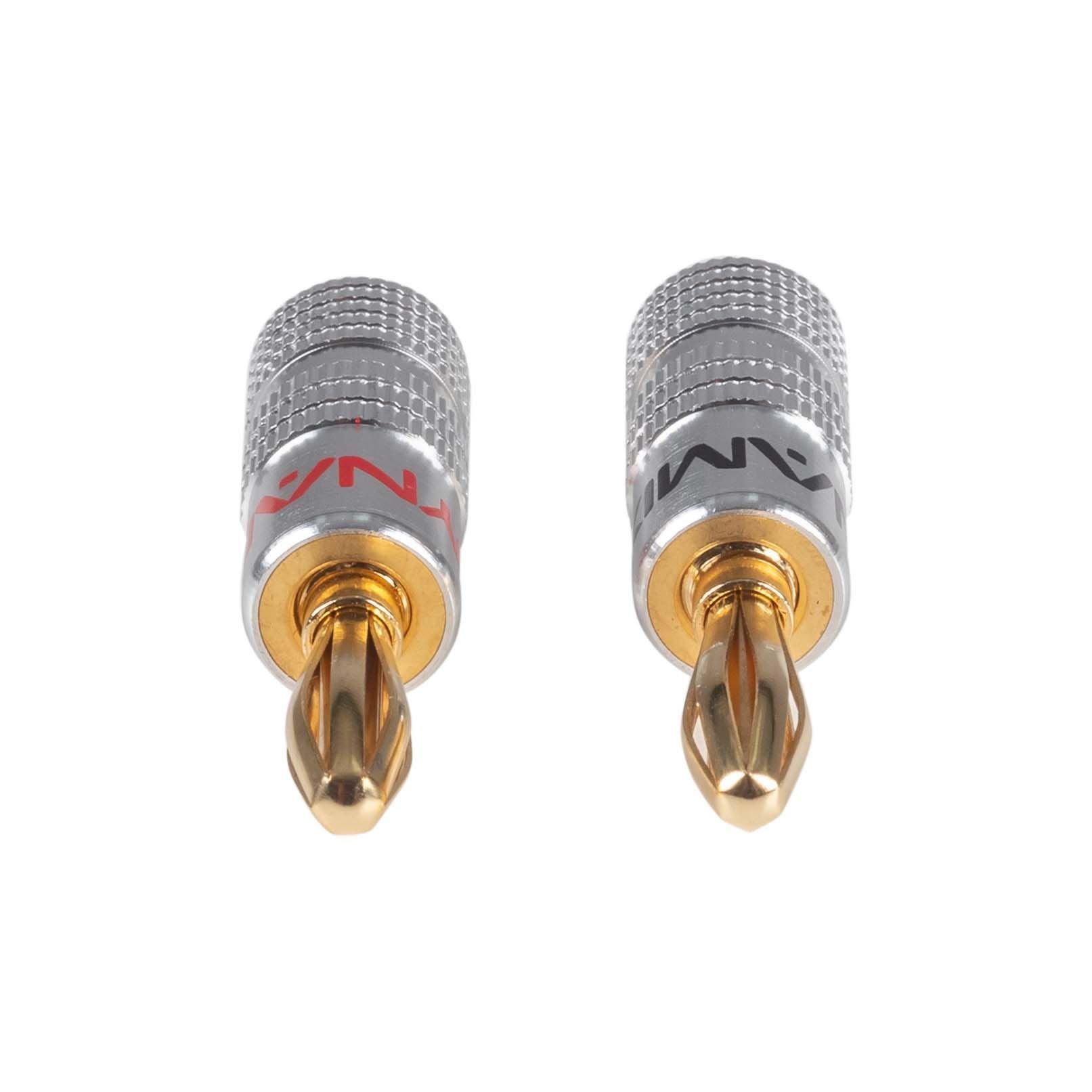 CA-BPLUGV2 - Dynamix Banana Plugs Gold Plated with Alloy Jacket, Max 14AWG Cable