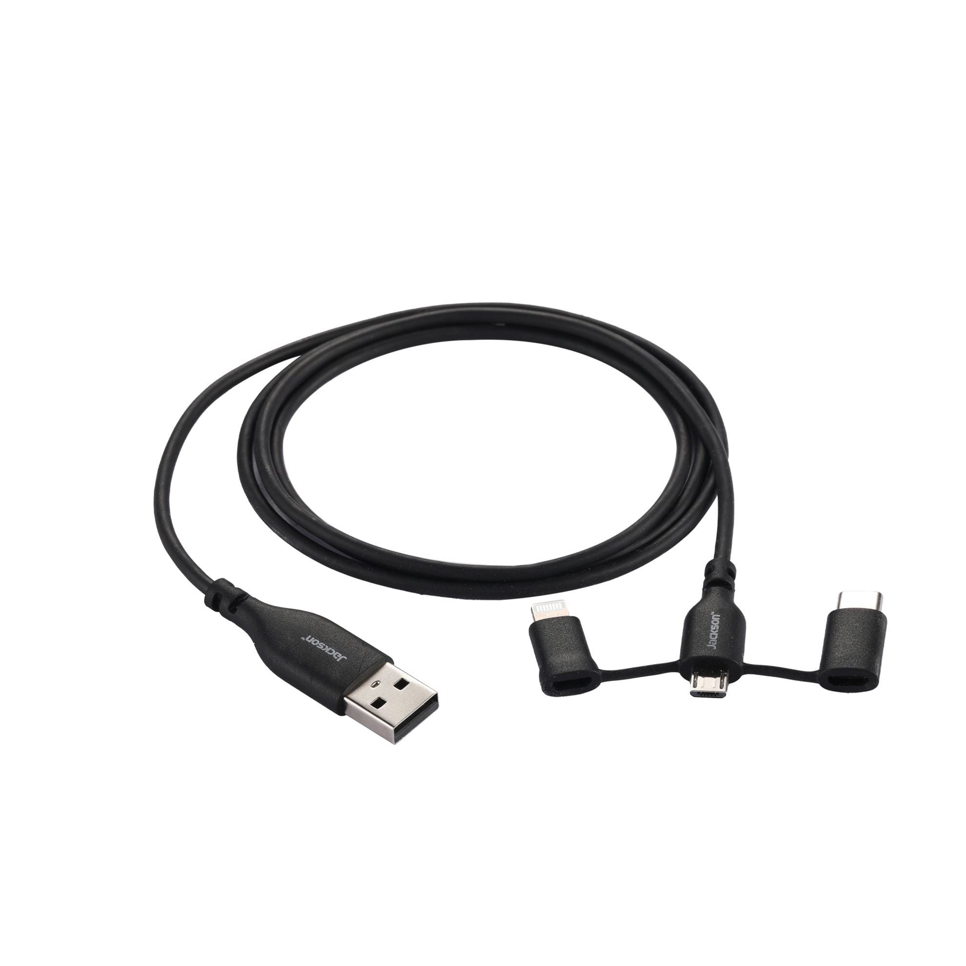 AV1118 JACKSON 1m MFi Certified 3-in-1 Sync & Charge Cable.