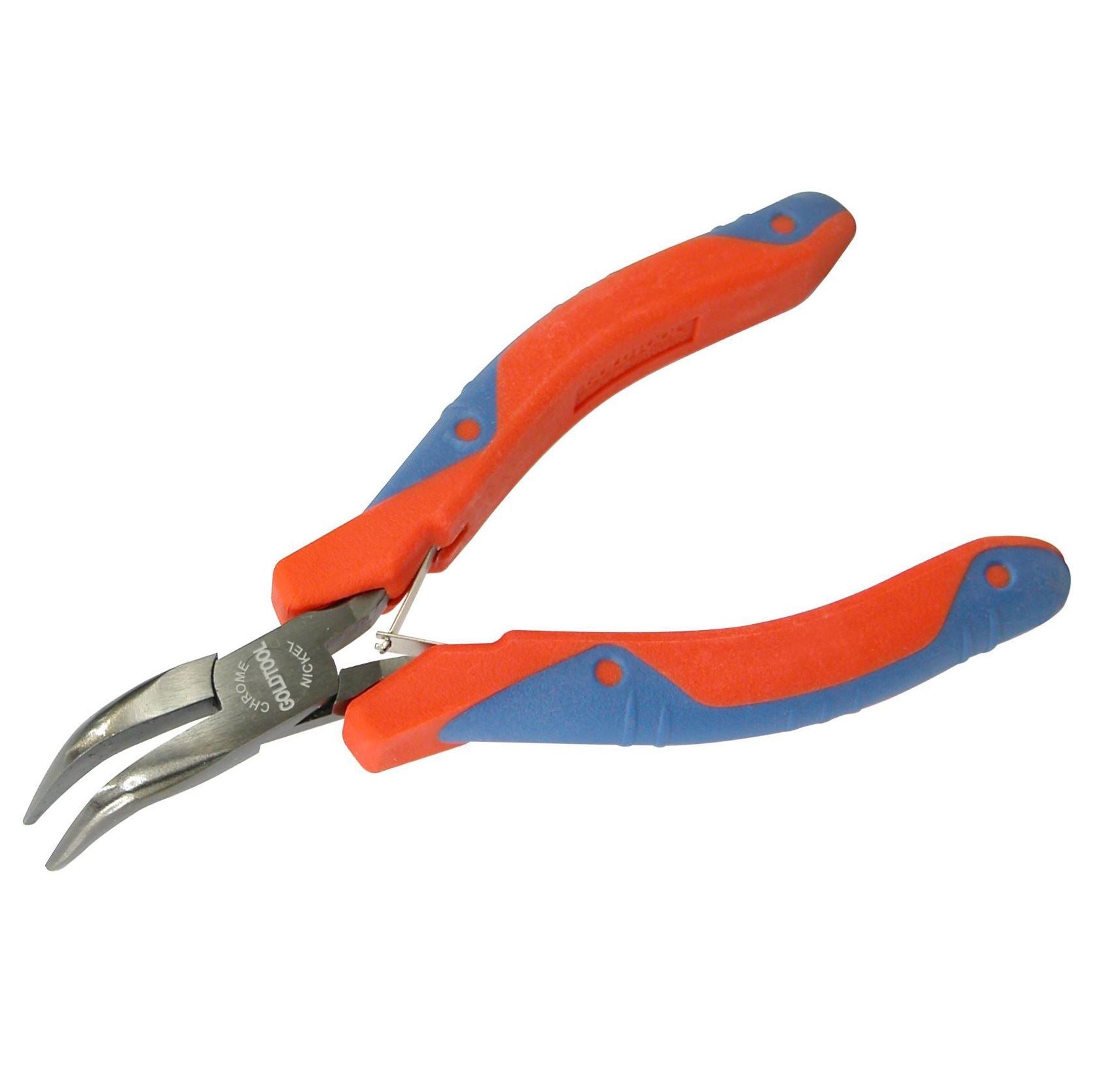 GOLDTOOL 120mm Bent Nose Polished CRV Precision Plier. 28mm