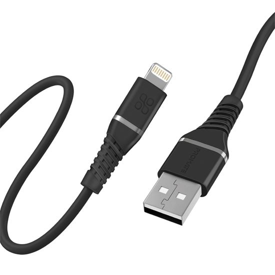 POWERLINEAI120BK - Promate 1.2m MFI Certified USB-A to Lightning Data & Charge Cable.