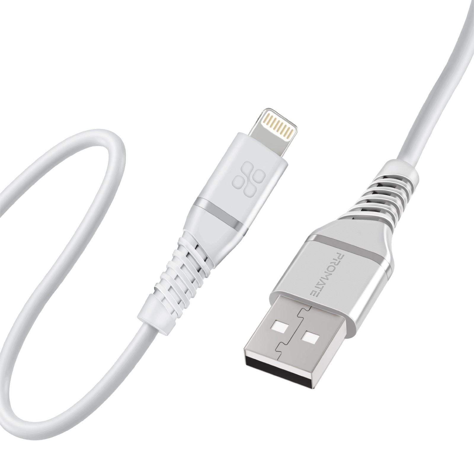 POWERLINEAI120WH - Promate 1.2m MFI Certified USB-A to Lightning Data & Charge Cable.