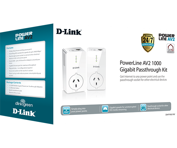 DHP-P601AV - D-Link Powerline AV2 1000 Gigabit Passthrough Kit