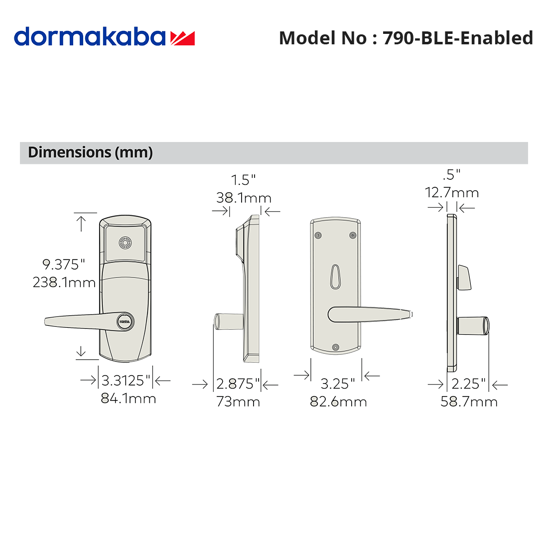 790-BLE-Enabled - dormakaba - Electronic Hotel Locks (Bluetooth enabled)