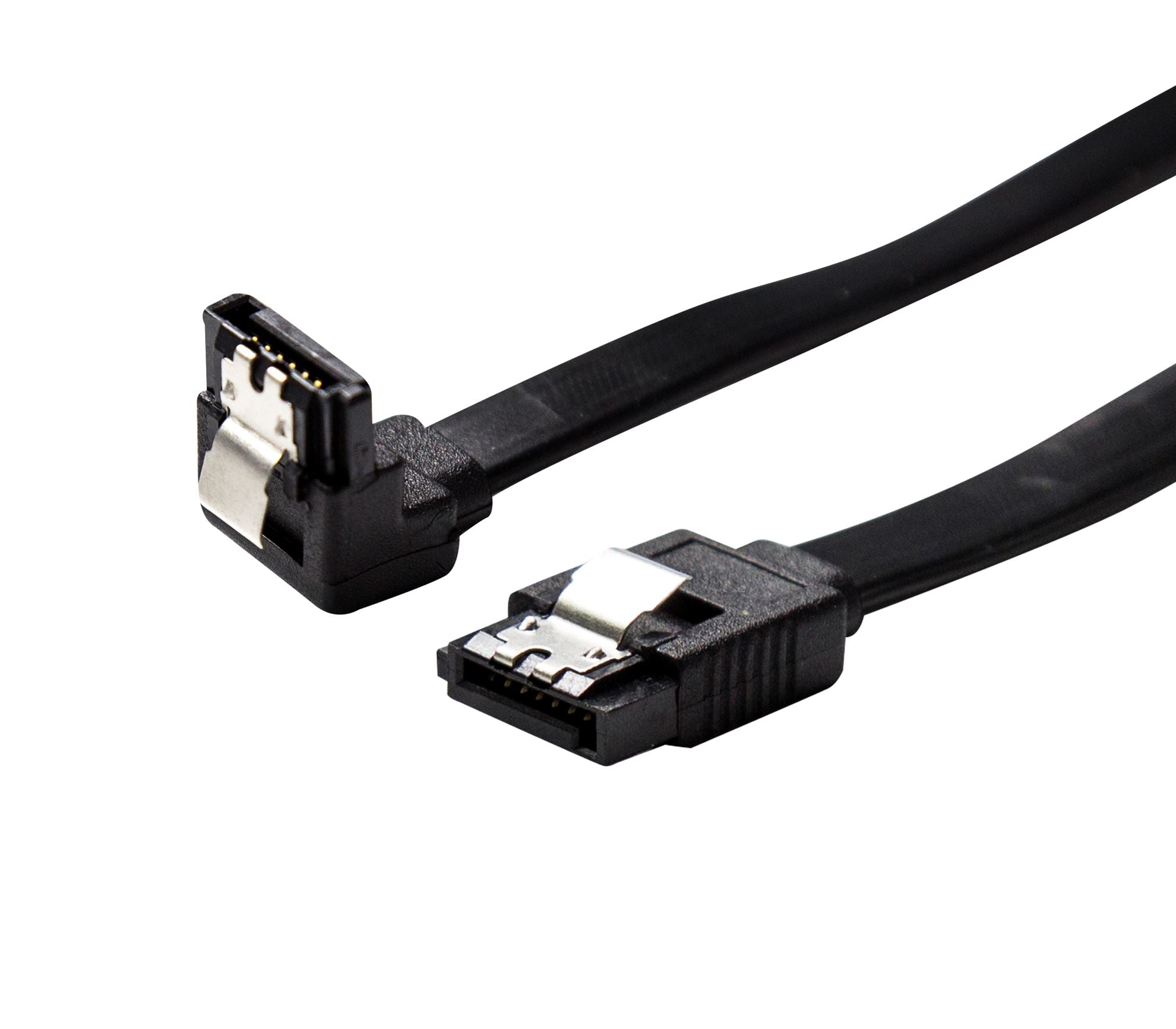 C-SATA3-R100 - Dynamix 1m Right Angled SATA 6Gbs Data Cable with Latch. Black Colour