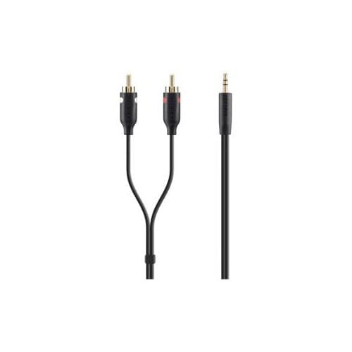 F3Y116BT2M - Belkin Mini-phone/RCA Audio Cable - 2 m Mini-phone/RCA Audio Cable for iPad, iPod, iPhone, Tablet, Smartphone