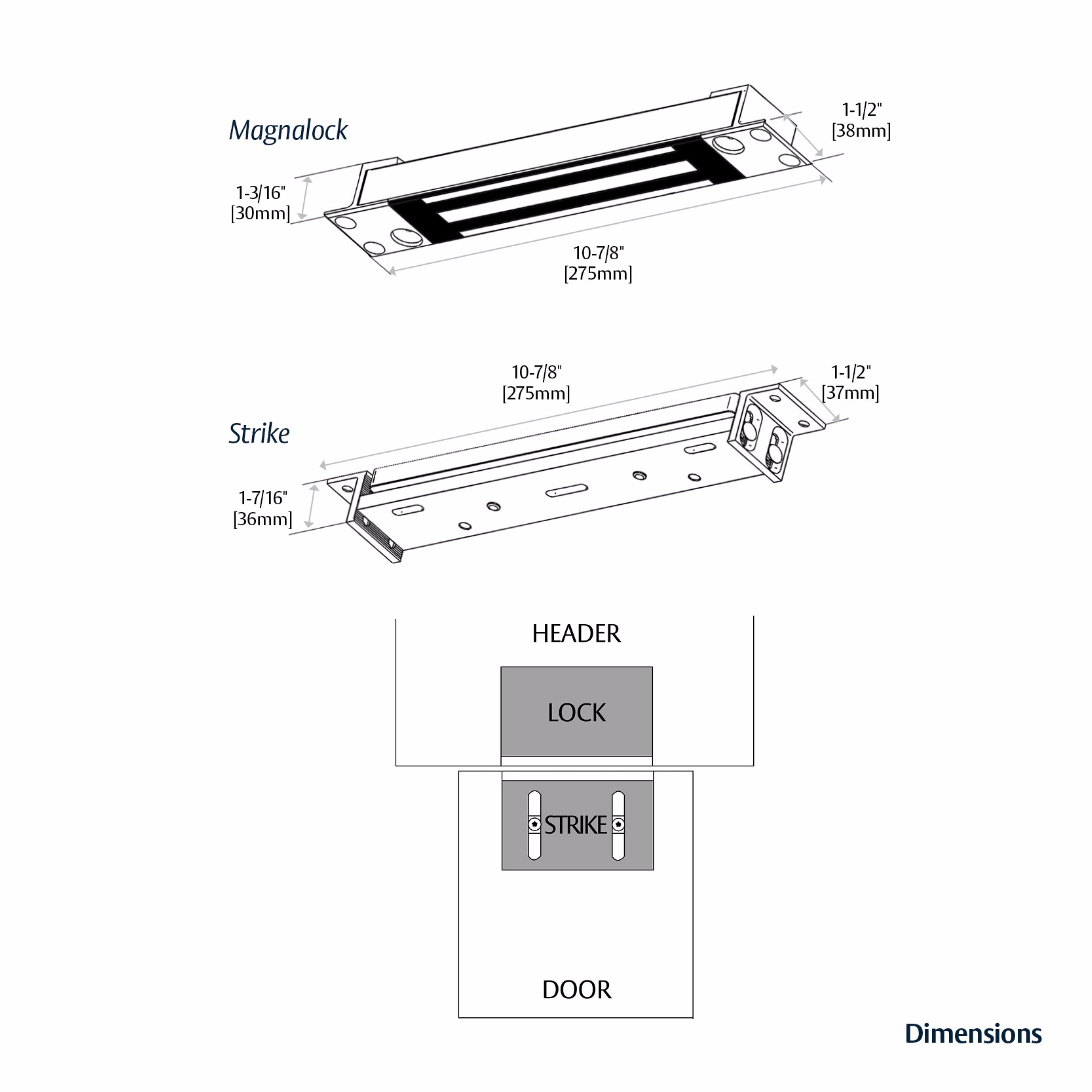 SSAM - Securitron Shear Aligning Magnalock - 545Kg holding