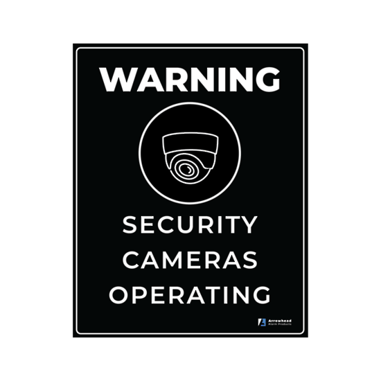 CCTV SIGN-L-BLACK - CCTV Sign, Large W240mm x H300mm