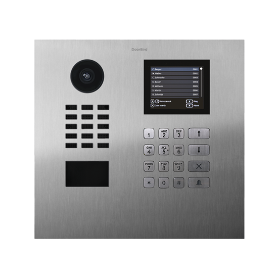 DB-D21DKH - Apartment IP Intercom, Brushed S/Steel, Flush-mounted (Horizontal), Integrated Keypad