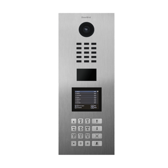 DB-D21DKV - Apartment IP Intercom, Brushed S/Steel, Flush-mounted (Vertical), Integrated Keypad