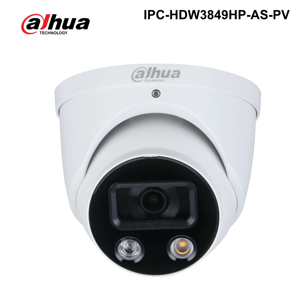 IPC-HDW3849HP-AS-PV - Dahua - 8MP Full-colour Active Deterrence Fixed-focal Eyeball WizSense Network Camera